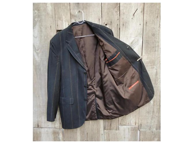 Louis Féraud Herren Blazer Jacke Anthrazit Baumwolle Wolle Anthrazitgrau - Ansicht 5