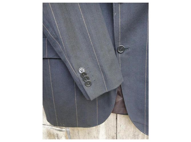 Louis Féraud Herren Blazer Jacke Anthrazit Baumwolle Wolle Anthrazitgrau - Ansicht 6