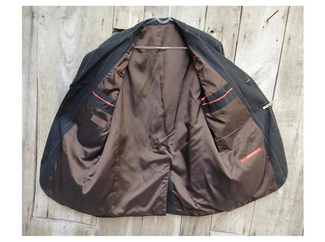 Louis Féraud Herren Blazer Jacke Anthrazit Baumwolle Wolle Anthrazitgrau - Ansicht 7