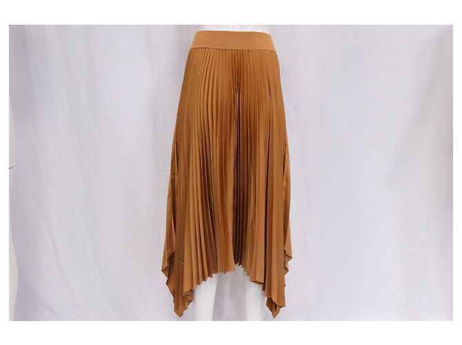 Joseph Ade Pleated Midi Skirt in Brown Polyester - view 10