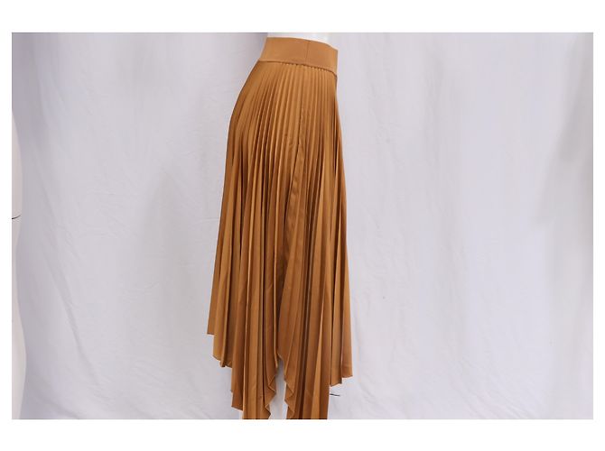 Joseph Ade Pleated Midi Skirt in Brown Polyester - view 11