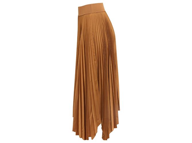 Joseph Ade Pleated Midi Skirt in Brown Polyester - view 2