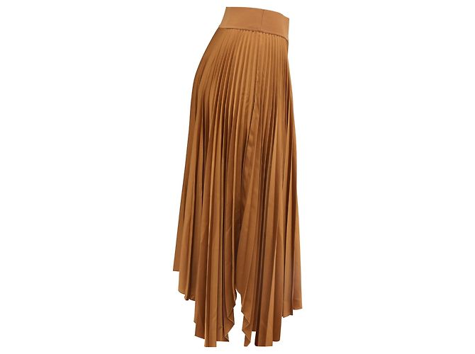 Joseph Ade Pleated Midi Skirt in Brown Polyester - view 4