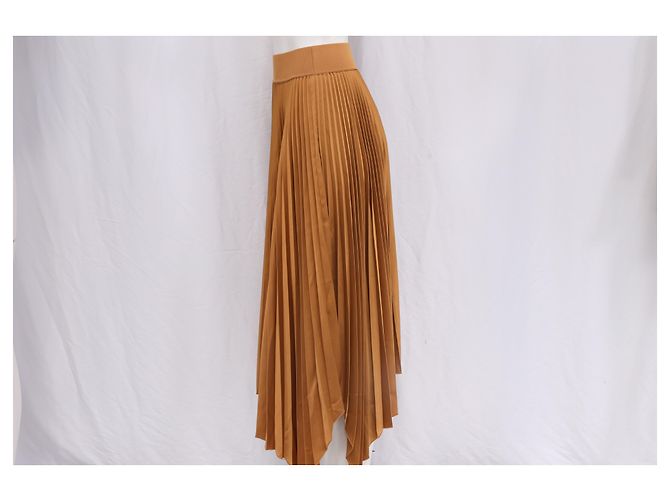 Joseph Ade Pleated Midi Skirt in Brown Polyester - view 9