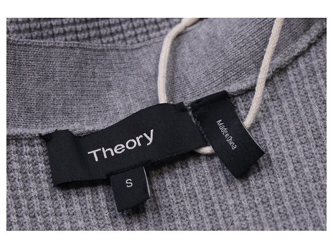 Offene Strickjacke Theory aus grauem Tencel - Ansicht 11