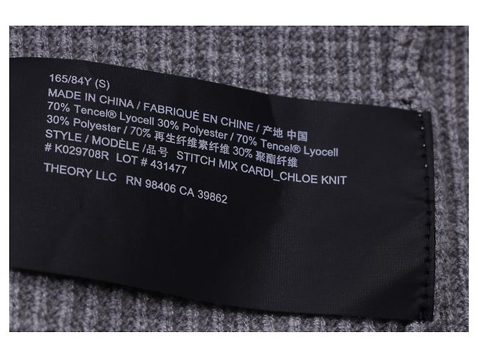Offene Strickjacke Theory aus grauem Tencel - Ansicht 12