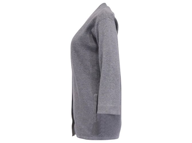Offene Strickjacke Theory aus grauem Tencel - Ansicht 3