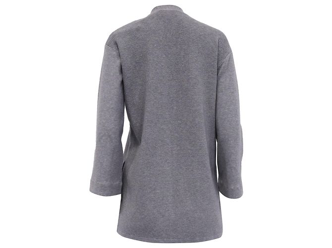 Offene Strickjacke Theory aus grauem Tencel - Ansicht 4