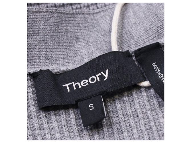 Offene Strickjacke Theory aus grauem Tencel - Ansicht 5