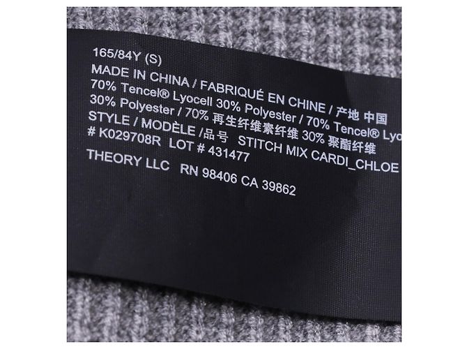 Offene Strickjacke Theory aus grauem Tencel - Ansicht 6