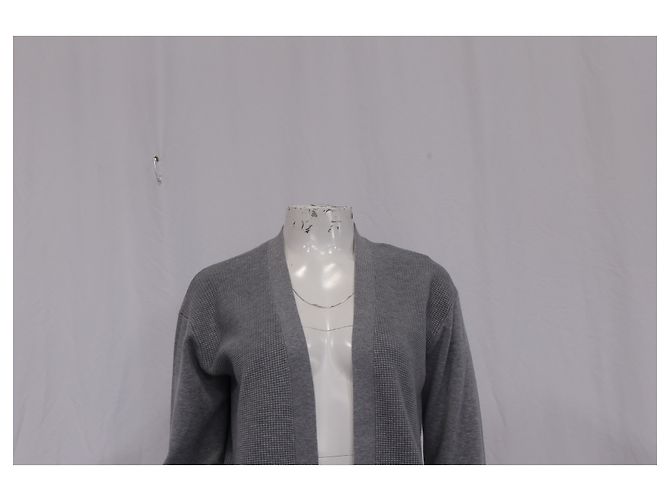 Offene Strickjacke Theory aus grauem Tencel - Ansicht 8