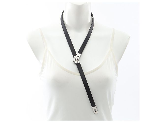 Hermès Collana in pelle Hermes Kelly Nero - vista 6