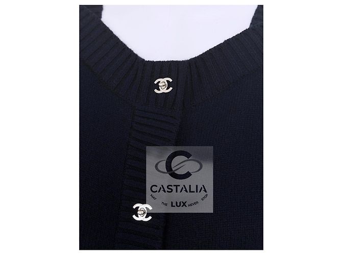 Chanel Cárdigan de cachemira navy Eternal CC Turlock Azul marino - vista 10