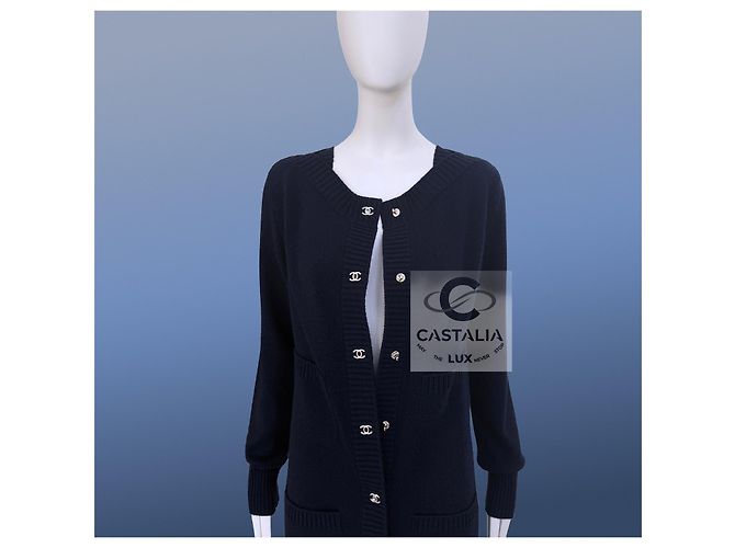 Chanel Cárdigan de cachemira navy Eternal CC Turlock Azul marino - vista 11