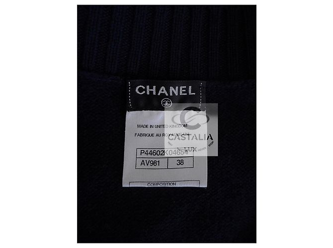 Chanel Cárdigan de cachemira navy Eternal CC Turlock Azul marino - vista 13