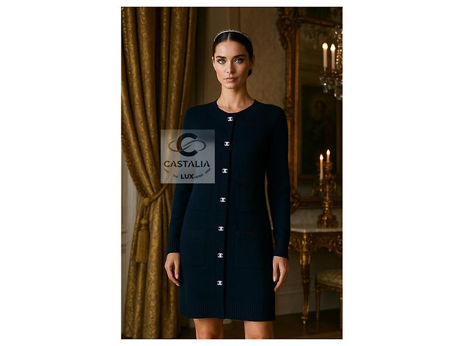 Chanel Cárdigan de cachemira navy Eternal CC Turlock Azul marino - vista 3