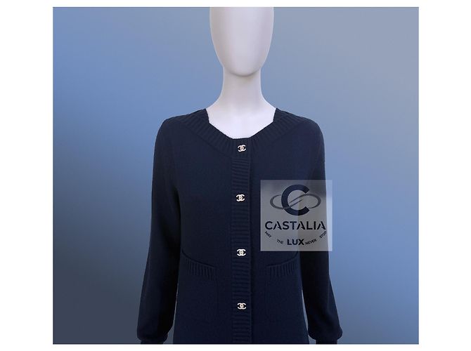 Chanel Cárdigan de cachemira navy Eternal CC Turlock Azul marino - vista 4