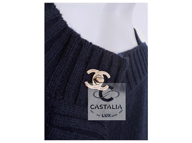 Chanel Cárdigan de cachemira navy Eternal CC Turlock Azul marino - vista 5