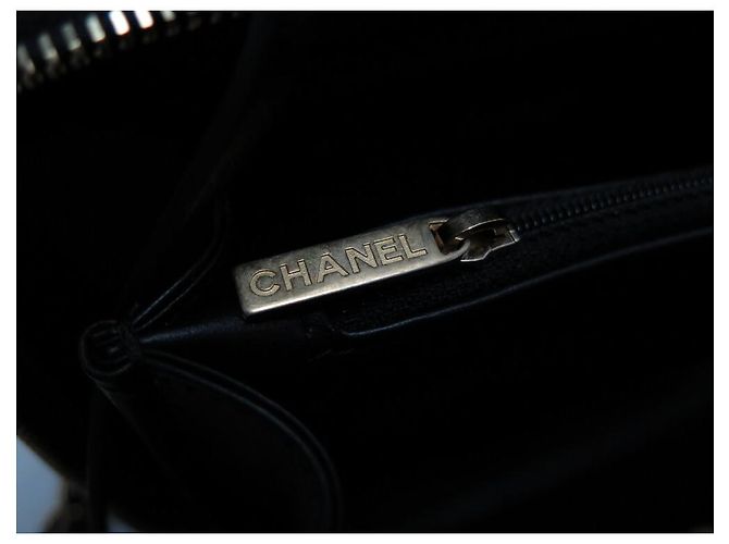 SAC A MAIN CHANEL VANITY LOGO CC CHAINE CUIR NOIR BANDOULIERE BLACK HANBAG - vue 13