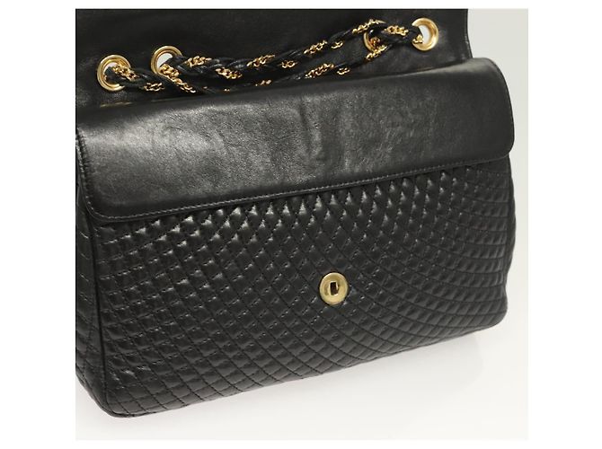Borsa a spalla BALLY in pelle nera e oro Auth kk523 Nero D'oro - vista 10