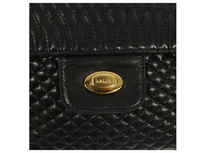 Borsa a spalla BALLY in pelle nera e oro Auth kk523 Nero D'oro - vista 18