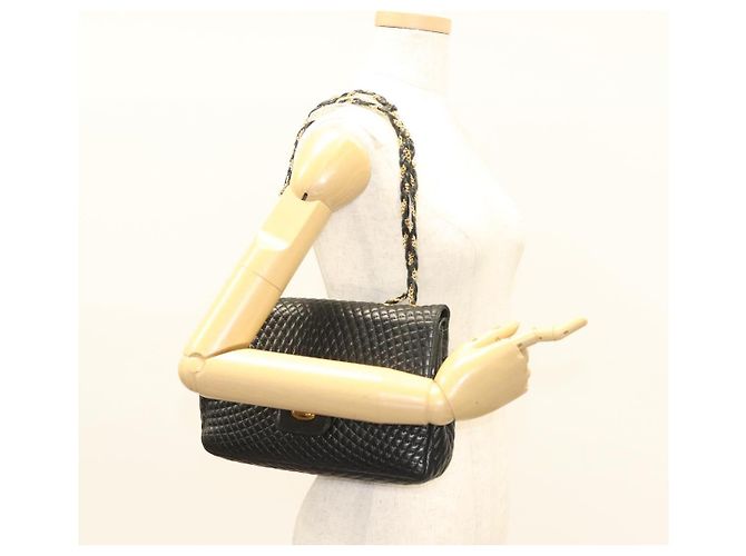 Borsa a spalla BALLY in pelle nera e oro Auth kk523 Nero D'oro - vista 24