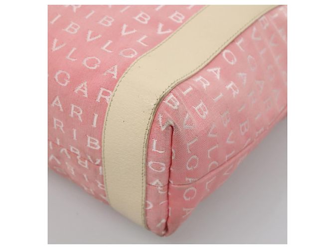 Bulgari Borsa Tote BVLGARI Logo Mania in tela rosa argento Auth BA3106 - vista 14