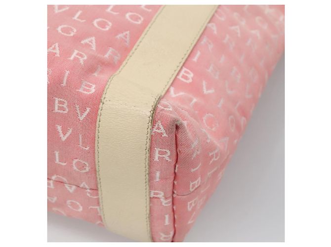 Bulgari Borsa Tote BVLGARI Logo Mania in tela rosa argento Auth BA3106 - vista 15