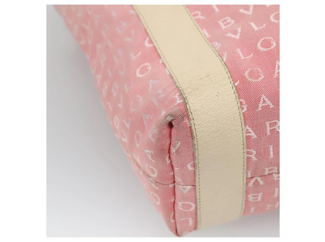 Bulgari Borsa Tote BVLGARI Logo Mania in tela rosa argento Auth BA3106 - vista 16
