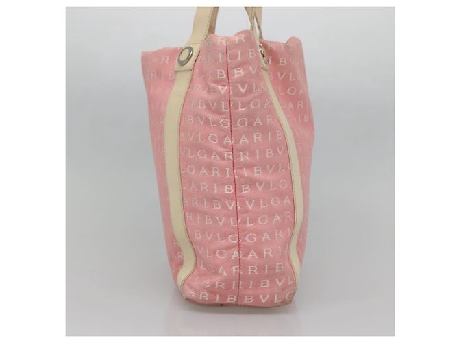 Bulgari Borsa Tote BVLGARI Logo Mania in tela rosa argento Auth BA3106 - vista 3