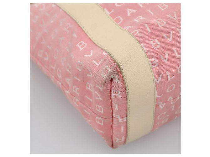Bulgari Borsa Tote BVLGARI Logo Mania in tela rosa argento Auth BA3106 - vista 9