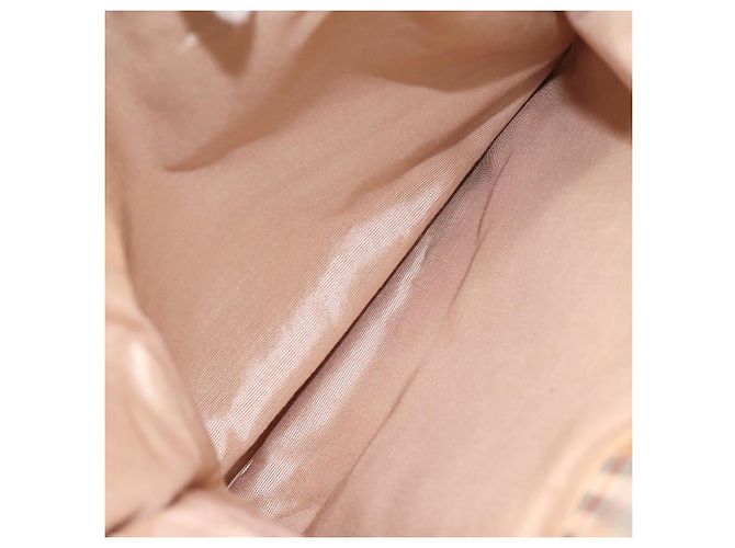 Borsa tote in tela Burberry Nova Check rossa beige oro Auth 126393 - vista 12