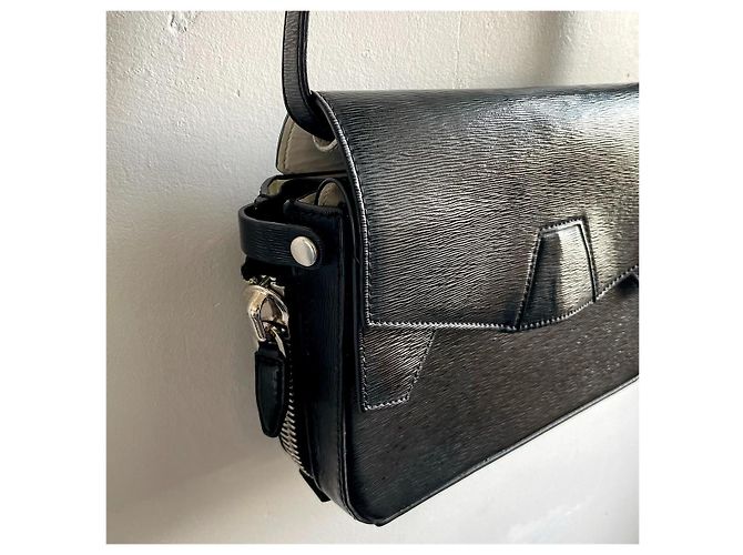 Borsa a mano Alexander Wang Tri-fold in pelle nera Nero - vista 4