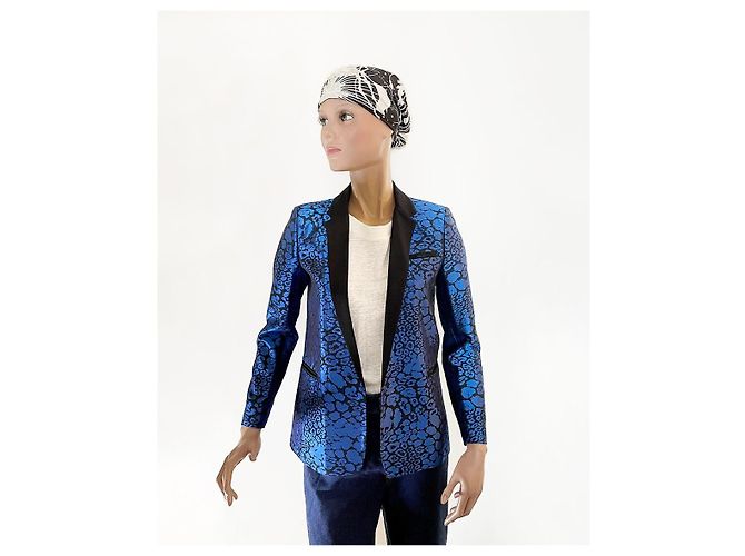 Blazer Sandro Leopardato Blu Iridescente - vista 7