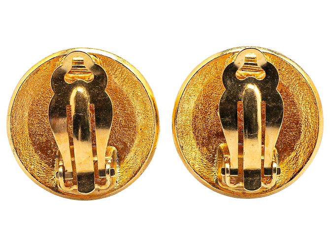 Orecchini rotondi a clip in oro placcato CC di Chanel D'oro - vista 2