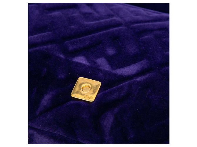 Borsa Satchel Baguette Fendi in velluto viola goffrata Zucca Large - vista 7