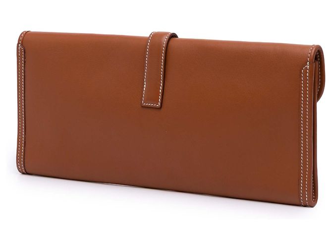 Hermès Jige Elan 35 in pelle Swift marrone - vista 2