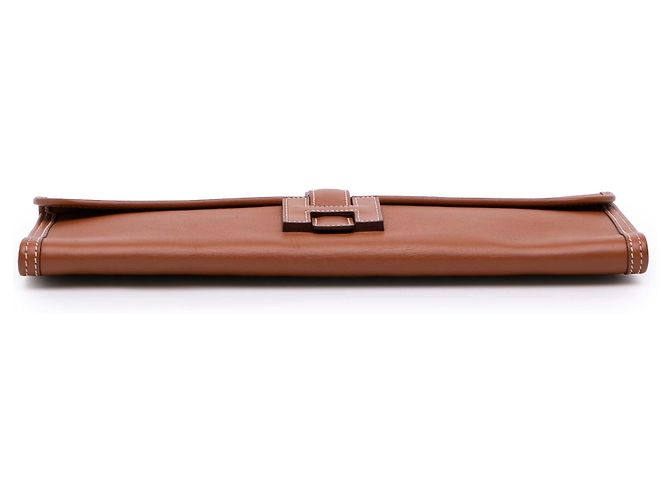 Hermès Jige Elan 35 in pelle Swift marrone - vista 3
