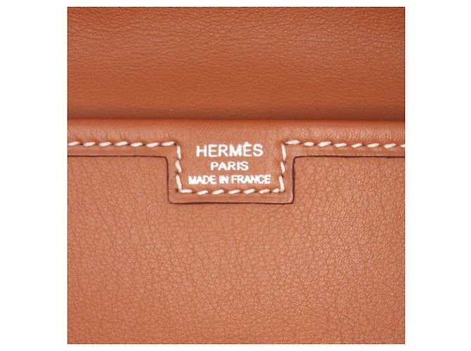 Hermès Jige Elan 35 in pelle Swift marrone - vista 5