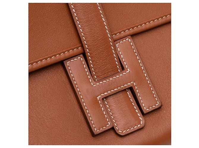 Hermès Jige Elan 35 in pelle Swift marrone - vista 6