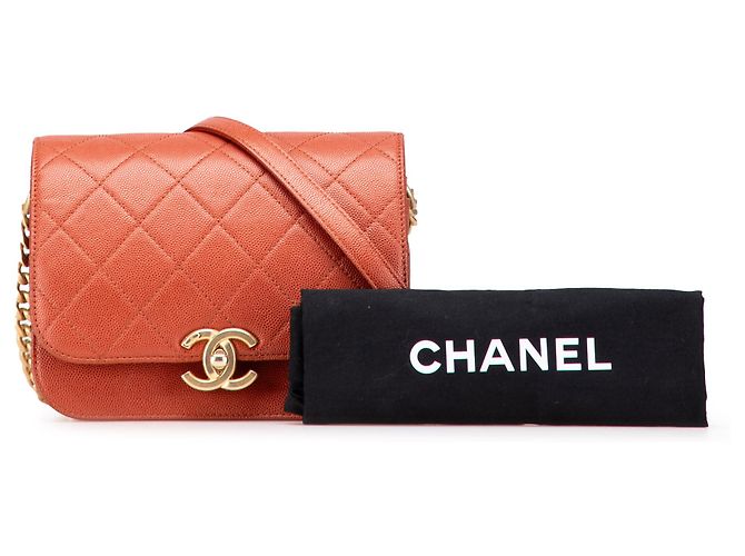 Chanel Rosso Mini CC Caviar Trapuntato Messenger Flap Singolo - vista 14