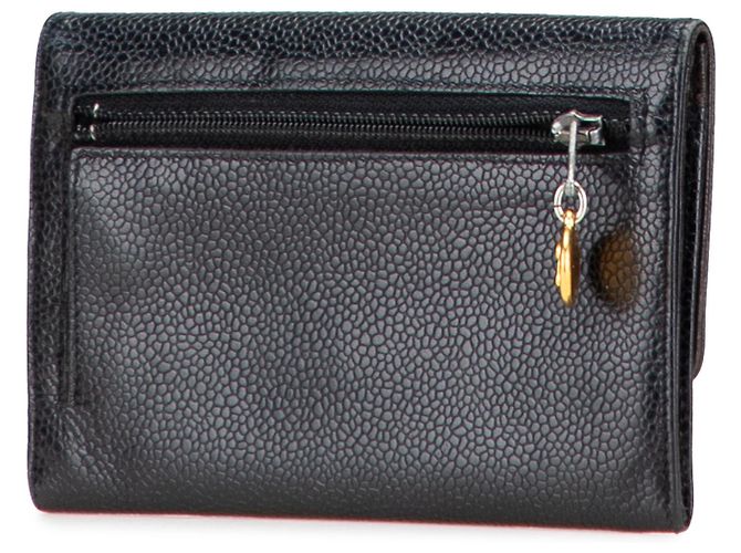 Chanel Schwarze CC Caviar Dreifachbörse - Ansicht 2