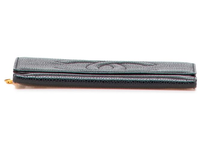 Chanel Schwarze CC Caviar Dreifachbörse - Ansicht 3