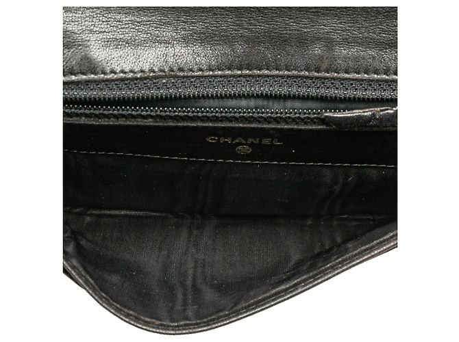 Chanel Schwarze CC Caviar Dreifachbörse - Ansicht 5