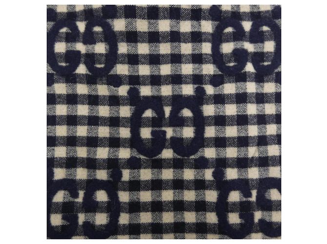 GUCCI Beiger und Marine Schal - vista 4