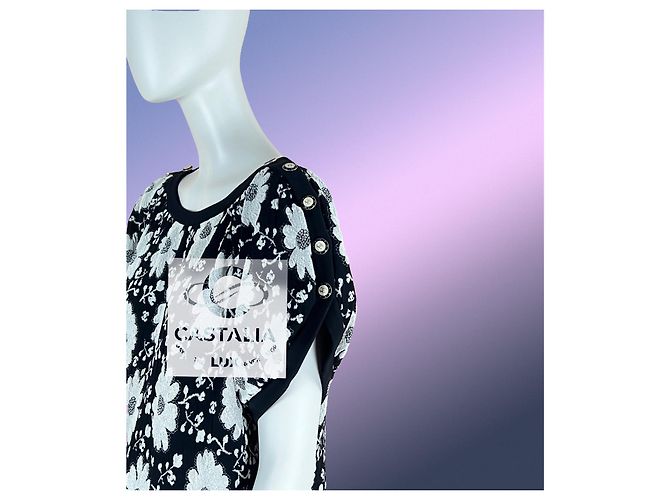 Chanel Vestido Camelia Logo CC Monocromático 34 FR - vista 11