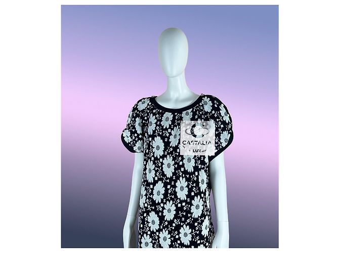 Chanel Vestido Camelia Logo CC Monocromático 34 FR - vista 14
