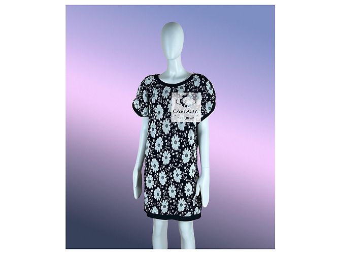 Chanel Vestido Camelia Logo CC Monocromático 34 FR - vista 2