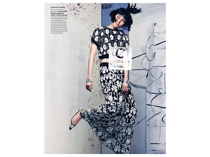 Chanel Vestido Camelia Logo CC Monocromático 34 FR - vista 7