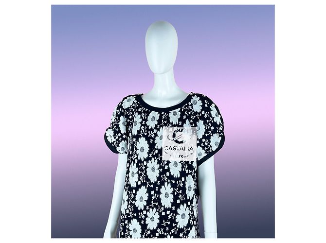Chanel Vestido Camelia Logo CC Monocromático 34 FR - vista 9